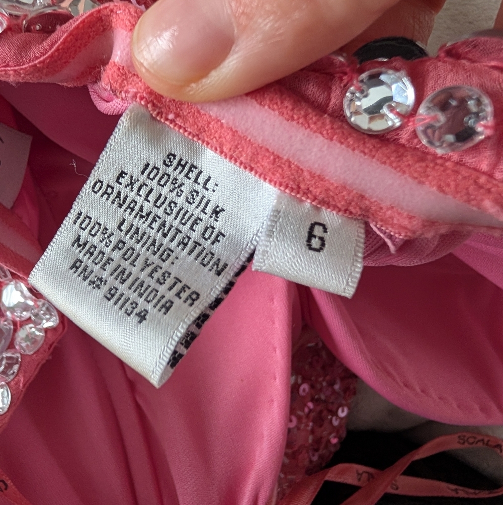 100% Silk Beaded Strapless Dress - Picture 6 of 12